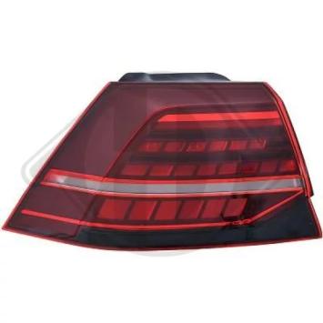 Achterlicht voor VW Golf 7 Hatchback (5G1, BQ1, BE1, BE2)  rechts links Buitenste deel, LED, Getint, Met lamphouder2217190/2217191